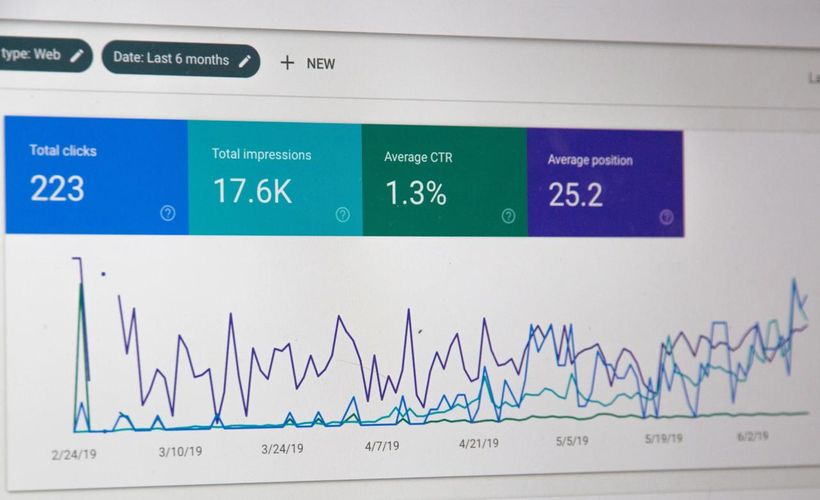 Screenshot of website analytics
